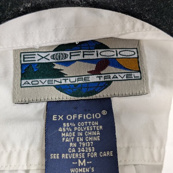 Ex Officio Top Adventure Travel Womens Medium White Button Front Long Sleeve - Picture 5 of 10